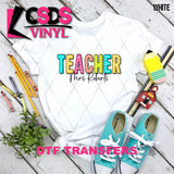 DTF Transfer - DTFCUSTOM294 - Colorful Dotted Sketch Custom Title and Name