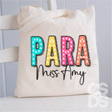 DTF Transfer - DTFCUSTOM294 - Colorful Dotted Sketch Custom Title and Name