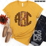 DTF Transfer - DTFCUSTOM298 - Brown Fall Plaid Monogram