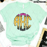 DTF Transfer - DTFCUSTOM305 - Leopard Pencil Monogram