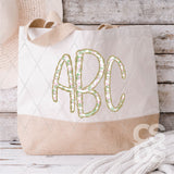 DTF Transfer - DTFCUSTOM323 - Pink and Green Toile Monogram