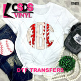 DTF Transfer - DTFCUSTOM328 - Baseball Laces Monogram