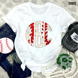 DTF Transfer - DTFCUSTOM328 - Baseball Laces Monogram
