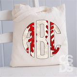 DTF Transfer - DTFCUSTOM328 - Baseball Laces Monogram