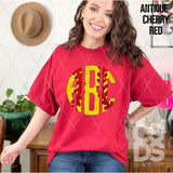 DTF Transfer - DTFCUSTOM329 - Softball Laces Monogram