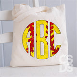 DTF Transfer - DTFCUSTOM329 - Softball Laces Monogram