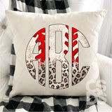 DTF Transfer - DTFCUSTOM330 - Baseball Leopard Monogram