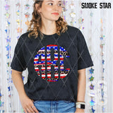 DTF Transfer - DTFCUSTOM331 - Stars Strips and Leopard Monogram
