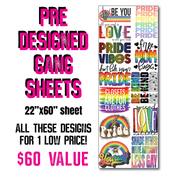 DTF Transfer - Stock Gang Sheet - DTFGANG0021 Pride #1
