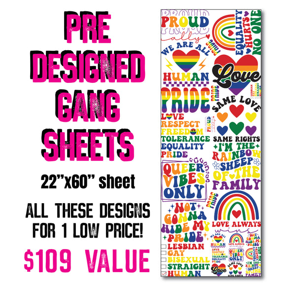 DTF Transfer - Stock Gang Sheet - DTFGANG0062 Pride #2