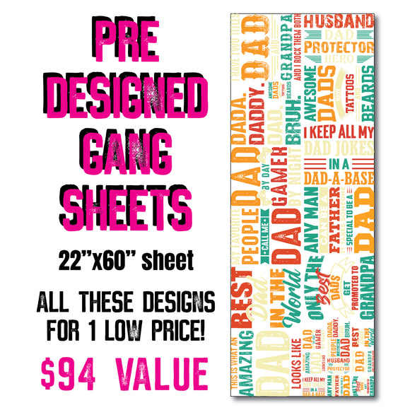 DTF Transfer - Stock Gang Sheet - DTFGANG0063 Father's Day