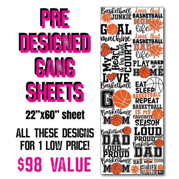DTF Transfer - Stock Gang Sheet - DTFGANG0066 Basketball #1