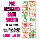 DTF Transfer - Stock Gang Sheet - DTFGANG0072 Western Christmas