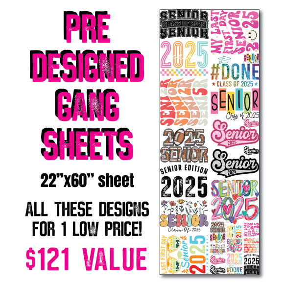 DTF Transfer - Stock Gang Sheet - DTFGANG0073 Senior 2025