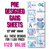 DTF Transfer - Stock Gang Sheet - DTFGANG0076 Suicide Awareness