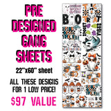 DTF Transfer - Stock Gang Sheet - DTFGANG0108 Halloween Ghosts