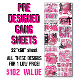 DTF Transfer - Stock Gang Sheet - DTFGANG0123 Tackle Breast Cancer