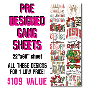 DTF Transfer - Stock Gang Sheet - DTFGANG0126 Merry CHRISTmas