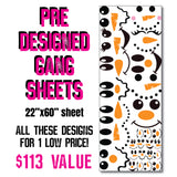 DTF Transfer - Stock Gang Sheet - DTFGANG0134 Snowman Faces