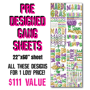 DTF Transfer - Stock Gang Sheet - DTFGANG0137 Mardi Gras #3