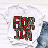 DTF Transfer - DTF015057 - Faux Glitter/Embroidery Strawberry States