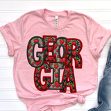 DTF Transfer - DTF015057 - Faux Glitter/Embroidery Strawberry States