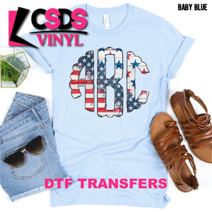 DTF Transfer - DTFCUSTOM75 Custom Monogram Stars & Strips