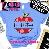 DTF Transfer - DTFCUSTOM102 Polka Dot Apple Custom Text