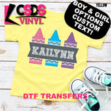 DTF Transfer - DTFCUSTOM105 Personalized Crayons Custom Text