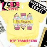 DTF Transfer - DTFCUSTOM101 Daisy Pencils Custom Text