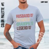 DTF Transfer - DTFCUSTOM80 Husband Father Grandpa Legend Custom Years