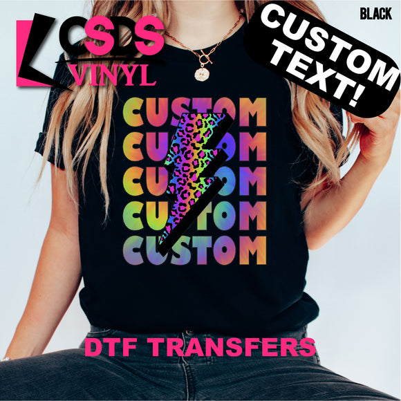 DTF Transfer - DTFCUSTOM89 Tie Dye Custom Text Stacked Word Art