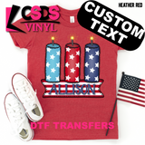 DTF Transfer - DTFCUSTOM87 Patriotic Fireworks Custom Name