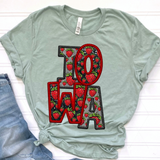 DTF Transfer - DTF015057 - Faux Glitter/Embroidery Strawberry States