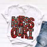 DTF Transfer - DTF015057 - Faux Glitter/Embroidery Strawberry States