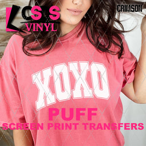 PUFF Screen Print Transfer - XOXO Varsity - White