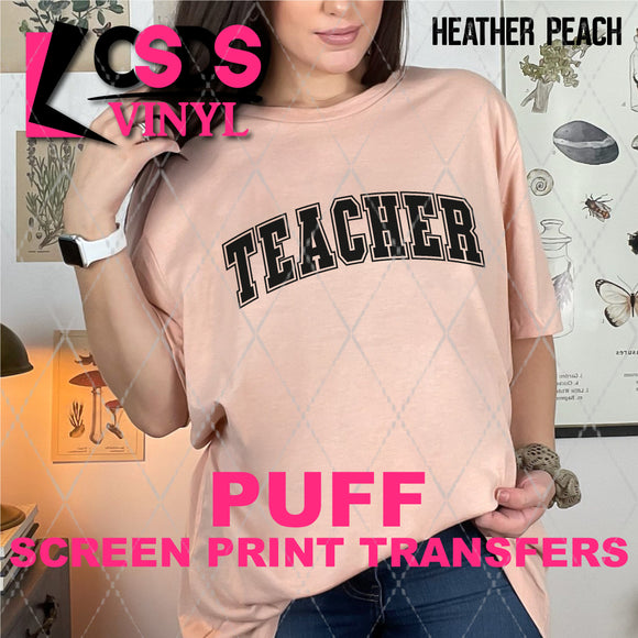 PUFF Screen Print Transfer - Teacher Varsity - Black