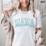 PUFF Screen Print Transfer - MAMA Varsity Outline - Teal