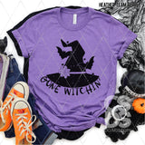 Screen Print Transfer - Gone Witchin' Witch Hat - Black