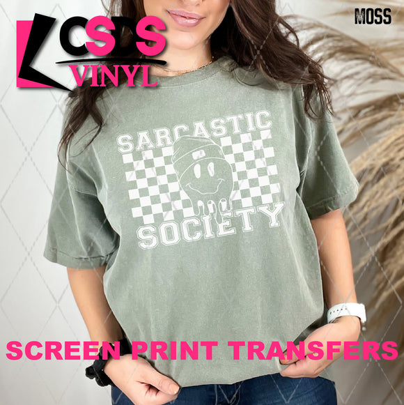 Screen Print Transfer - SCR4585 Sarcastic Society - White