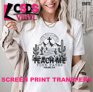 Screen Print Transfer - SCR4606 Teach Me Desert Scene - Black