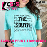 Screen Print Transfer - SCR4613 The South Words - Black