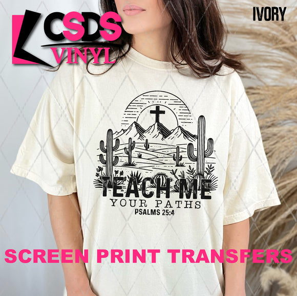 Screen Print Transfer - SCR4632 Teach Me Your Paths - Black