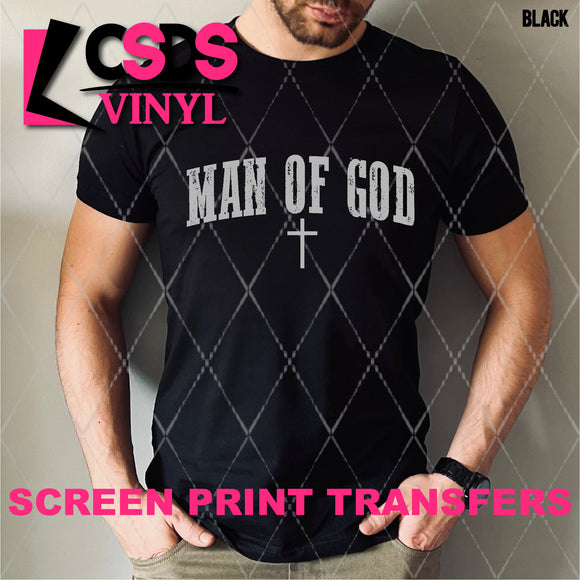 Screen Print Transfer - SCR4634 Man of God - Grey