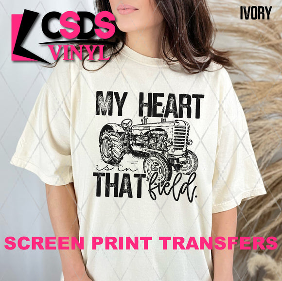 Screen Print Transfer - SCR4645 My Heart is in That Field - Black