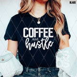 Screen Print Transfer - SCR4650 Coffee and Hustle - White