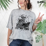 Screen Print Transfer - SCR4655 Just One More Chapter Skeleton - Black