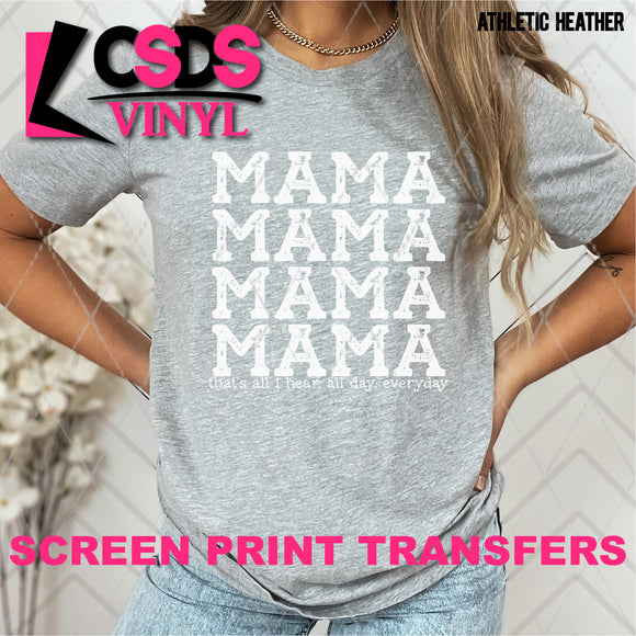 Screen Print Transfer - SCR4679 Mama Stacked Word Art - White