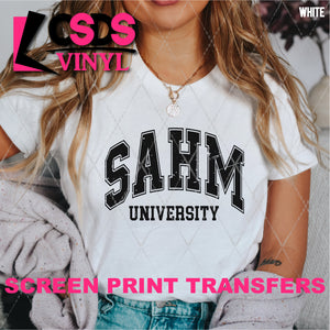 Screen Print Transfer - SCR4700 SAHM University - Black