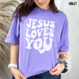 Screen Print Transfer - SCR4721 Jesus Loves You - White